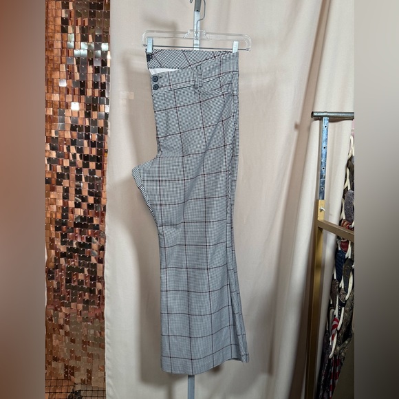 Studio By Torrid ALine Flare Grey Black Pink Houndstooth Print Trousers Size 24R - Picture 2 of 8